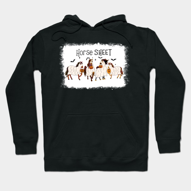 Horse Sheet Horse Ghost Halloween Funny Saying Men Women Hoodie by Rene	Malitzki1a